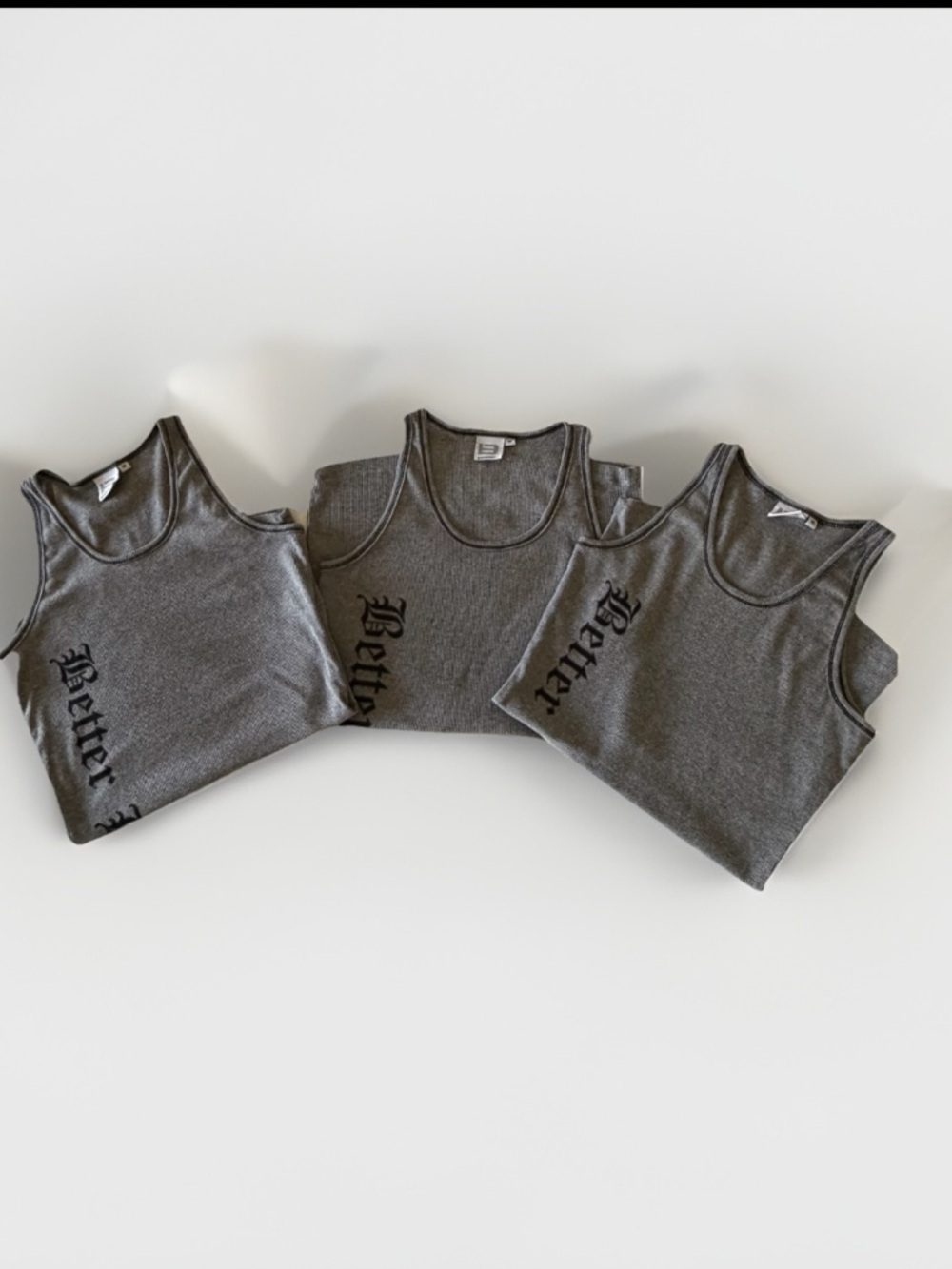 GASP women’s Workout Gray Ribbed Tank Top Bundle M